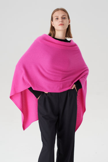 Cashmere Travel Wrap in Glow Pink