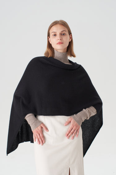 Cashmere Topper in Jet Black