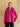 Cashmere Bomber Jacket with Removable Fur Collar in Glow Pink