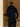 Back view of the Midnight Navy cashmere jacket, showing the fur collar, short sleeves and high-hip length.