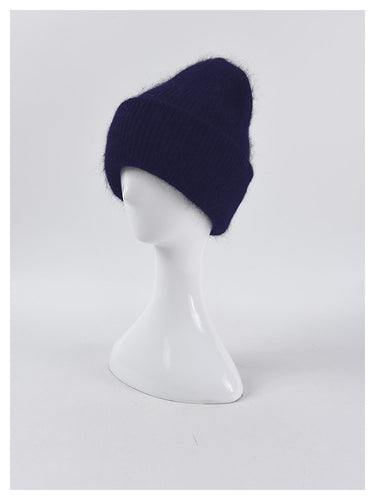 Angora Beanie in Midnight Navy