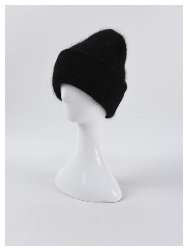 Angora Beanie in Jet Black