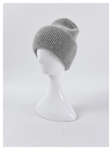 Angora Beanie in Heather Grey