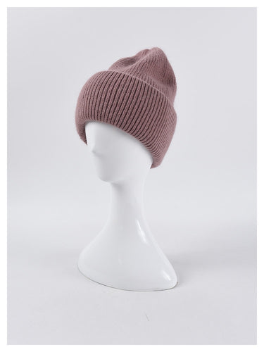 Angora Beanie in Dusty Rose