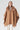 Cashmere Cape with Detachable Fur Collar - Camel