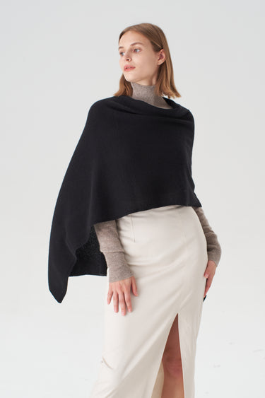 Cashmere Topper in Jet Black