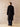 Back view of the Classic Cashmere Wrap Coat in Jet Black, showing the straight silhouette and self-tie belt.