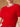 Close-up of the jeweled crew neckline and soft brushed texture on the Ruby Red short-sleeve cashmere sweater.