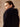 Close three-quarter back view of the Deep Navy Signature Cashmere Wrap Coat, showing the fur collar across the shoulder.
