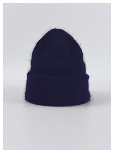 Angora Beanie in Midnight Navy