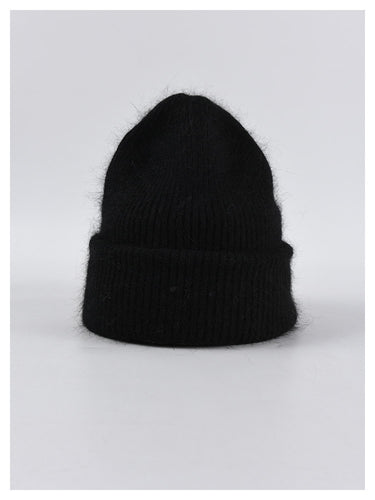 Angora Beanie in Jet Black