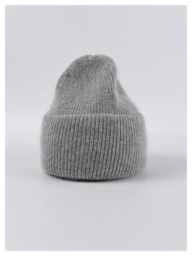 Angora Beanie in Heather Grey