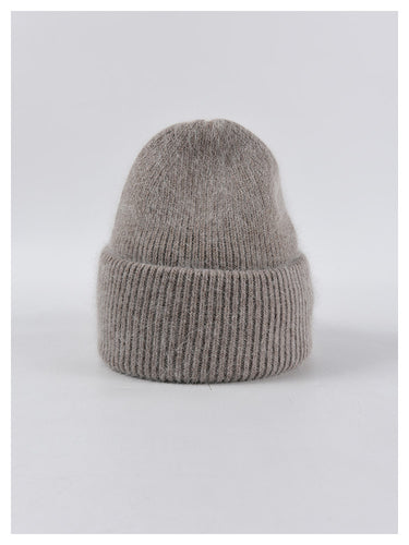 Angora Beanie in Jet Khaki