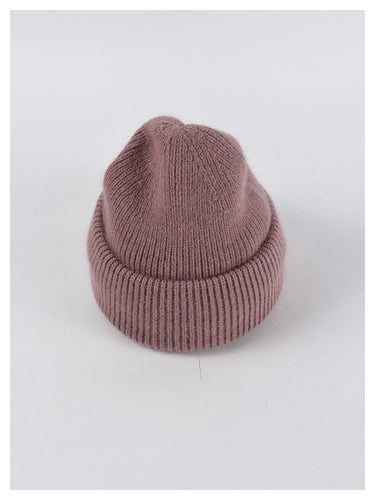 Angora Beanie in Dusty Rose