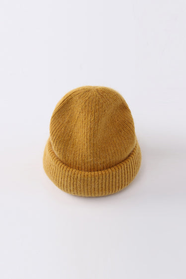 Angora Beanie in Mustard Yellow